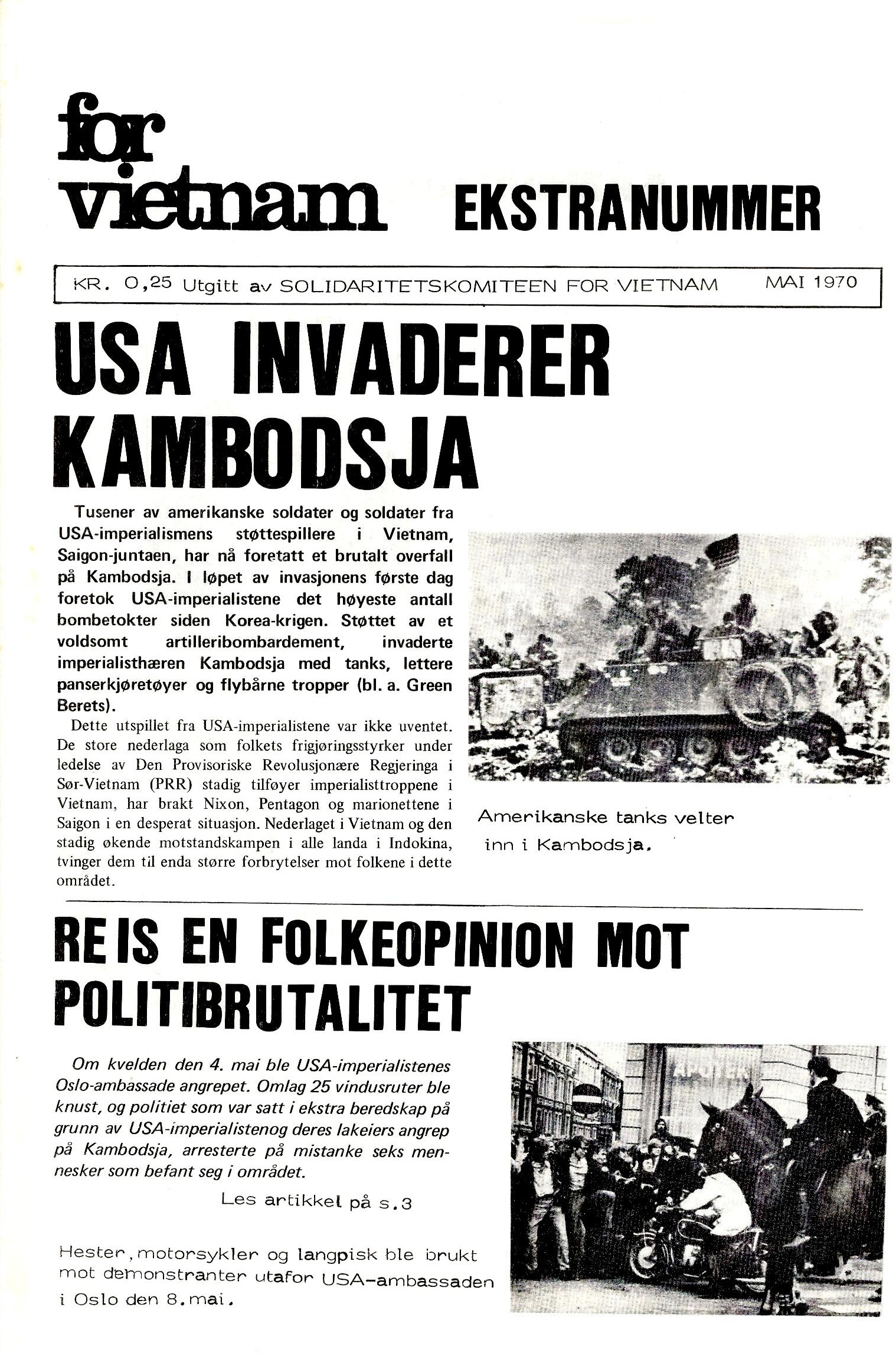 For Vietnam ekstranummer mai 1970