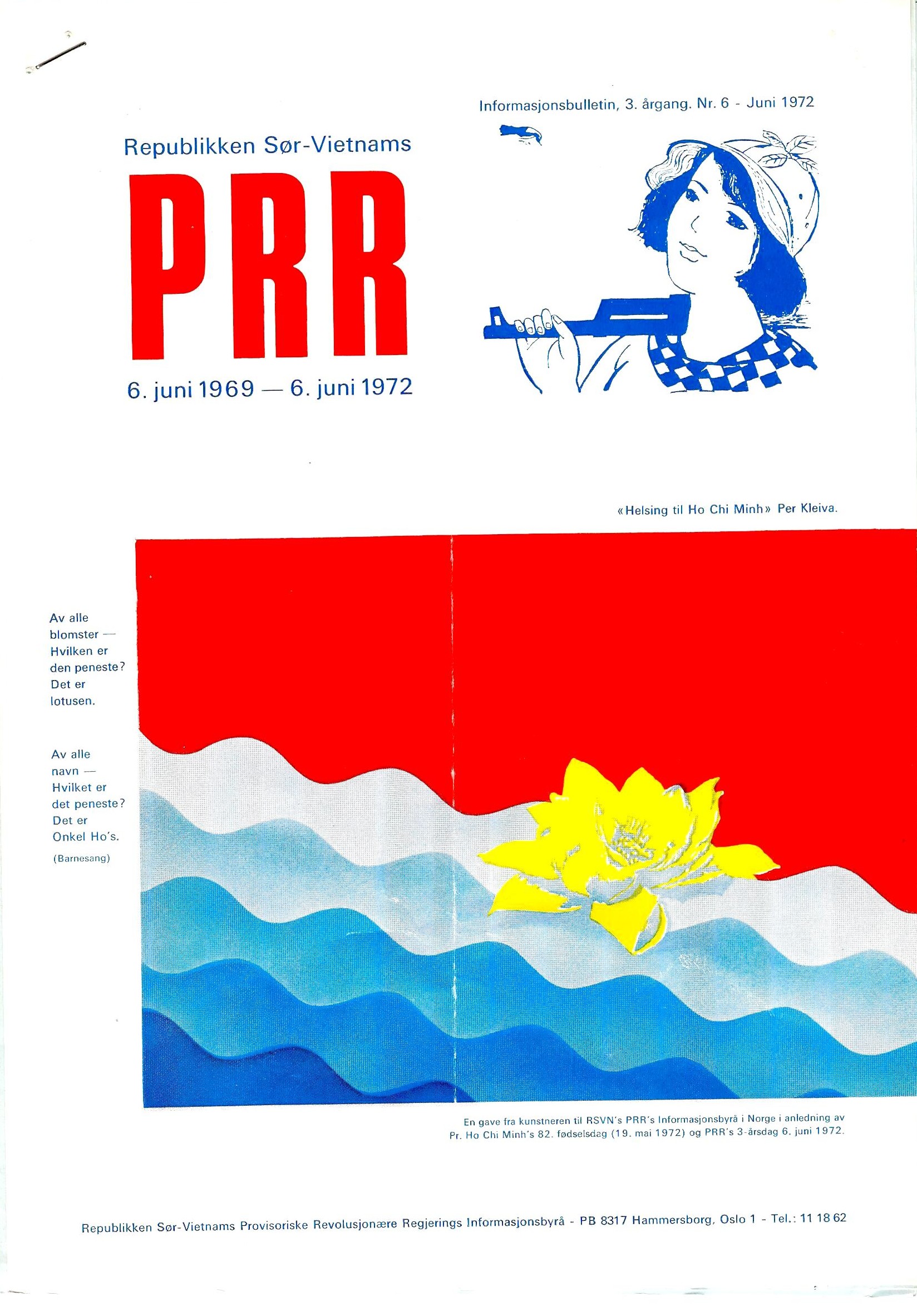 Forsida på informasjonsbulletin nr. 6, 1972